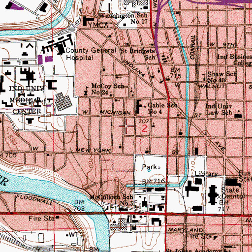 Topographic Map of Golden Rule Baptist Church, IN