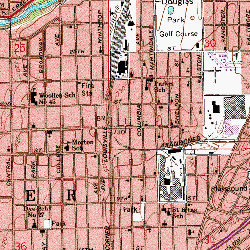 Topographic Map of True Light Baptist Church, IN