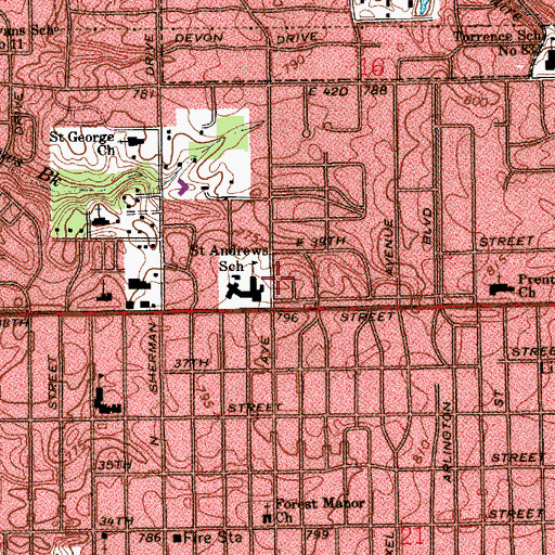 Topographic Map of Shiloh Baptist Church, IN