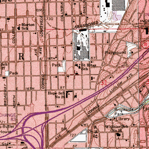 Topographic Map of Saint John Missionary Baptist Church, IN
