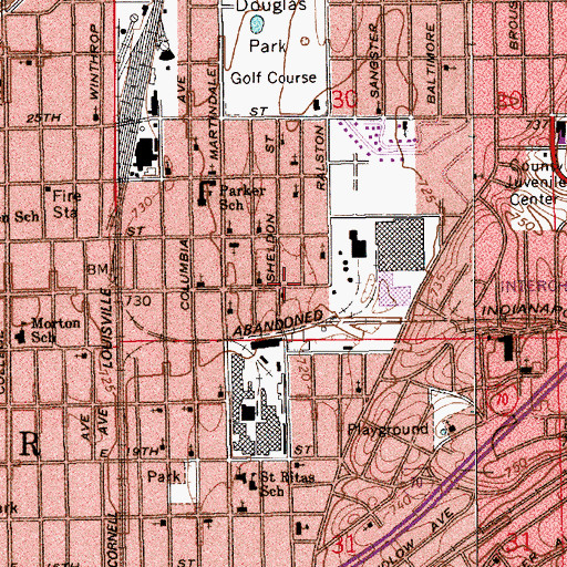 Topographic Map of Greater Canaan Baptist Church, IN