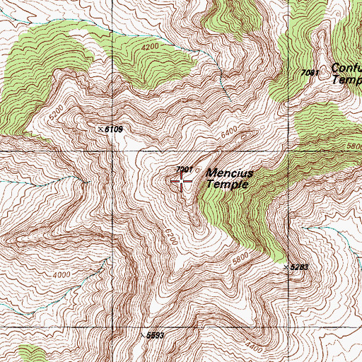 Topographic Map of Mencius Temple, AZ