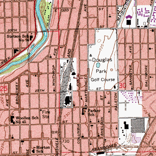 Topographic Map of Gold Bell Baptist Church, IN