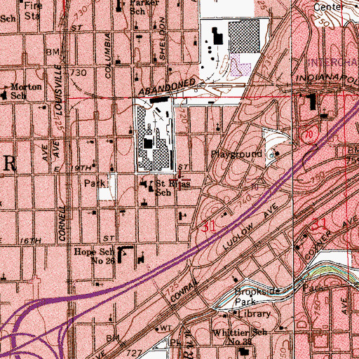 Topographic Map of Zion Hill Missionary Baptist Church, IN