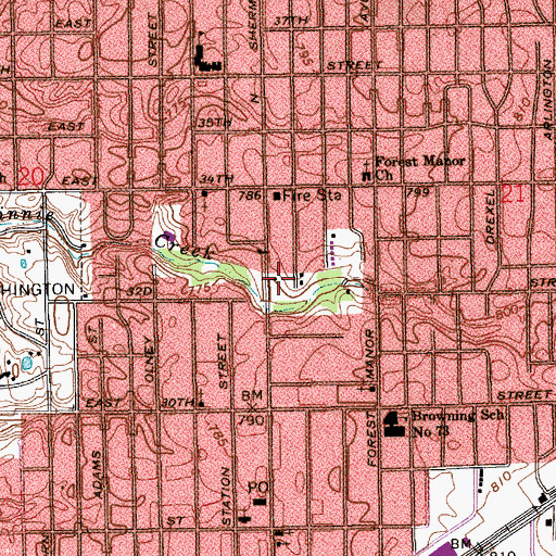 Topographic Map of Eastside Seventh Day Adventist Church, IN