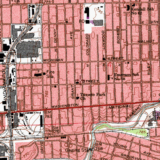 Topographic Map of Grace United Methodist Church, IN