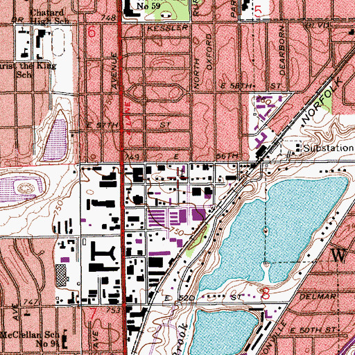 Topographic Map of Glendale Kingdom Hall, IN