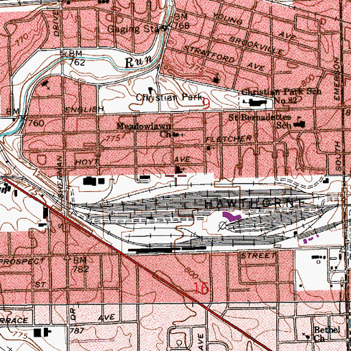 Topographic Map of Church of God of Prophecy, IN