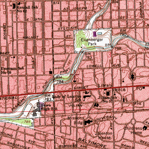 Topographic Map of Fourth Church of Christian Scientist, IN