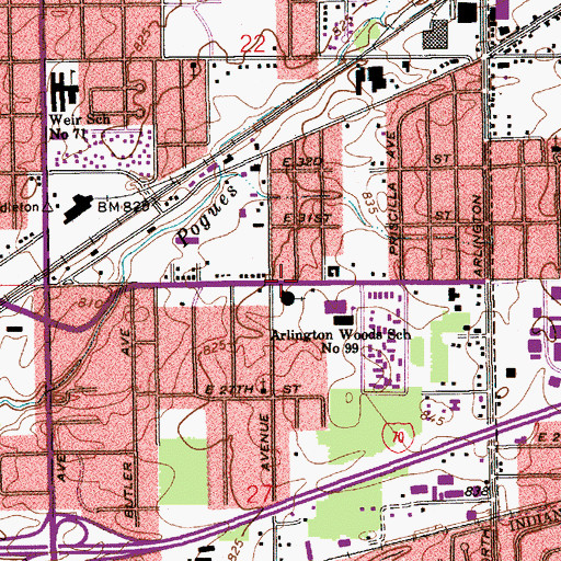 Topographic Map of Northeast Church of Christ, IN