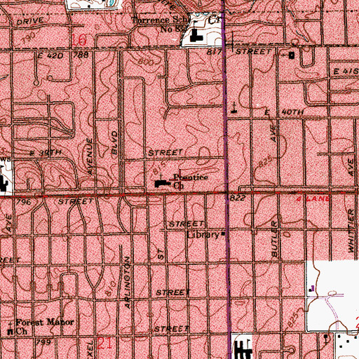 Topographic Map of The Christian Reformed Church, IN