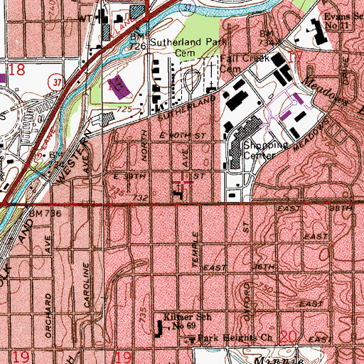 Topographic Map of North Tacoma Christian Church, IN