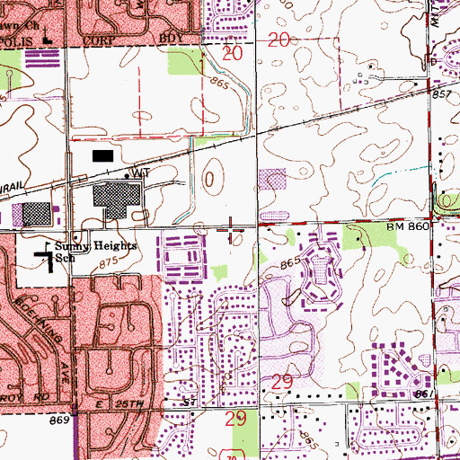 Topographic Map of North Eastwood Christian Church, IN