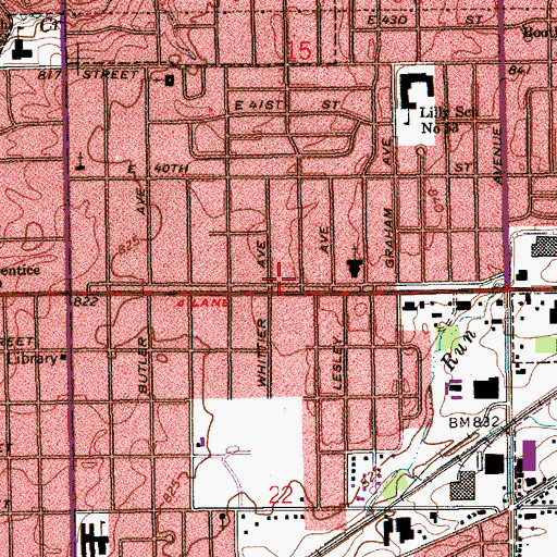 Topographic Map of First Southern Baptist Church, IN
