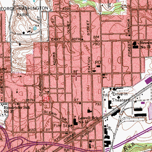 Topographic Map of Rock of Ages Baptist Church, IN