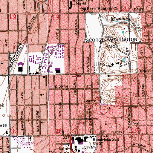 Topographic Map of Little Egypt Baptist Church, IN