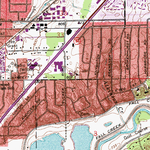 Topographic Map of United Methodist Church of the Savior, IN