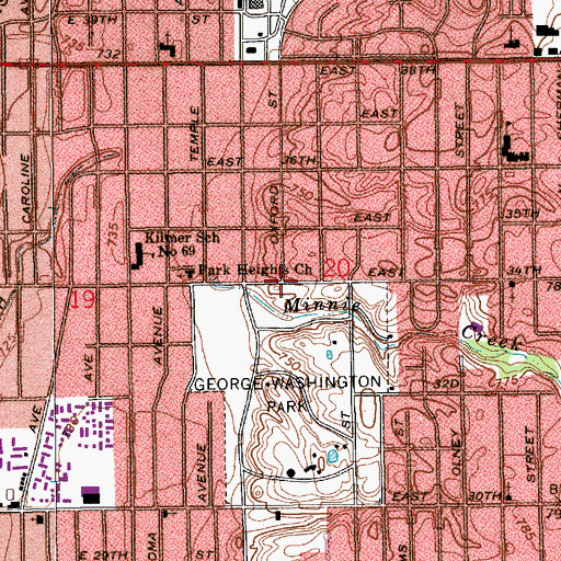 Topographic Map of McClendon Christian Methodist Episcopal Tabernacle, IN