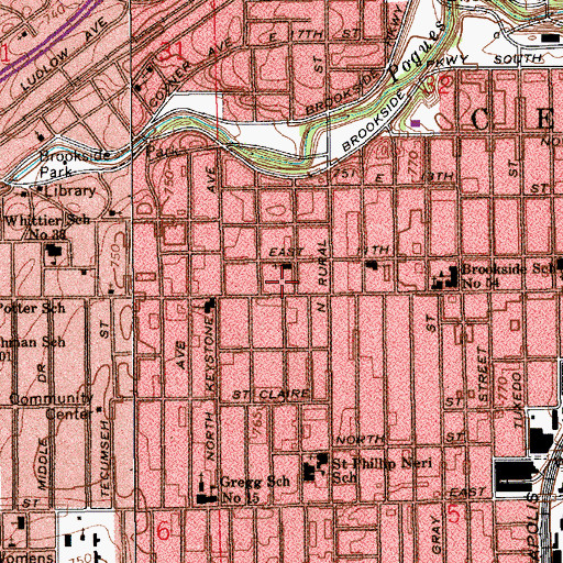 Topographic Map of Saint Peter Lutheran Church, IN