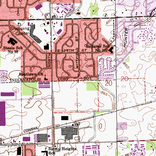 Topographic Map of Lord of Life Lutheran Church, IN