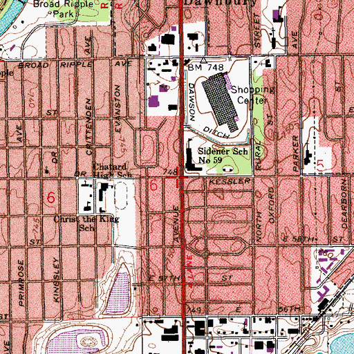 Topographic Map of First Mennonite Church, IN