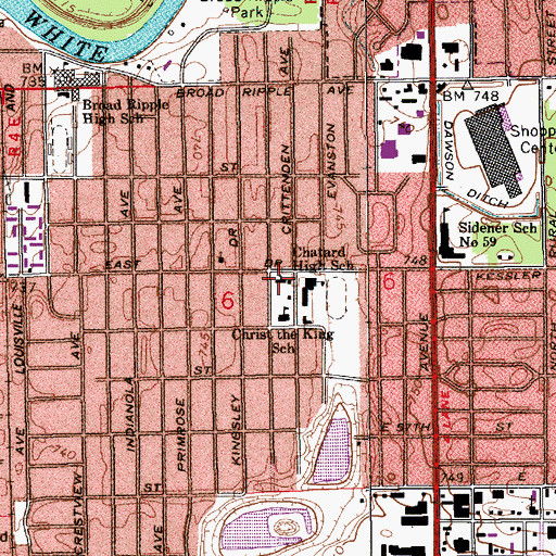 Topographic Map of Our Lord Jesus Christ the King Catholic Church, IN