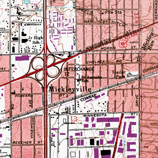 Topographic Map of Saint Joseph Roman Catholic Church, IN
