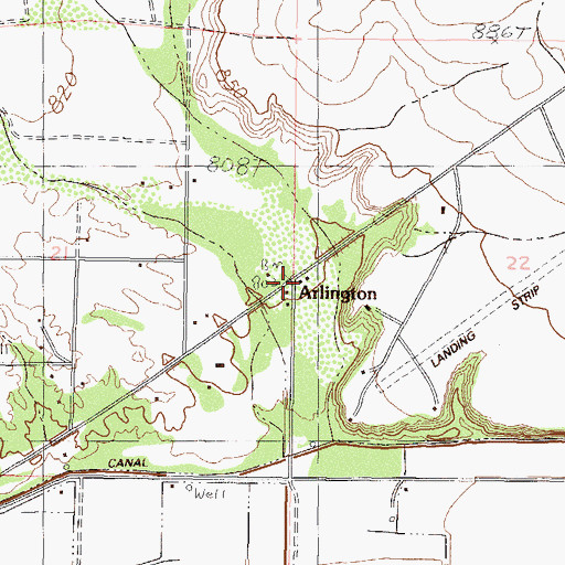 Topographic Map of Arlington Post Office, AZ