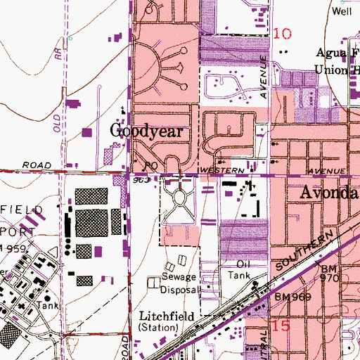 Topographic Map of Avondale Post Office, AZ