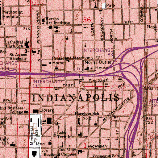 Topographic Map of Church of God in Christ, IN