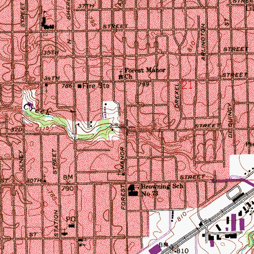 Topographic Map of Smiths Church of God in Christ Temple, IN