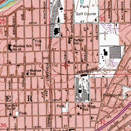 Topographic Map of Twenty Sixth Street Church of God in Christ, IN
