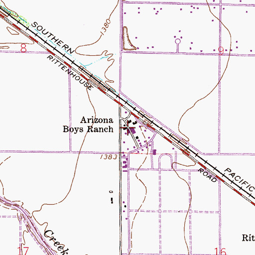 Topographic Map of Boys Ranch Post Office, AZ