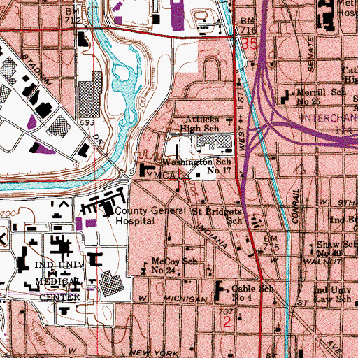 Topographic Map of Mount Horeb Baptist Church, IN