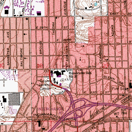Topographic Map of Galilee Baptist Church, IN