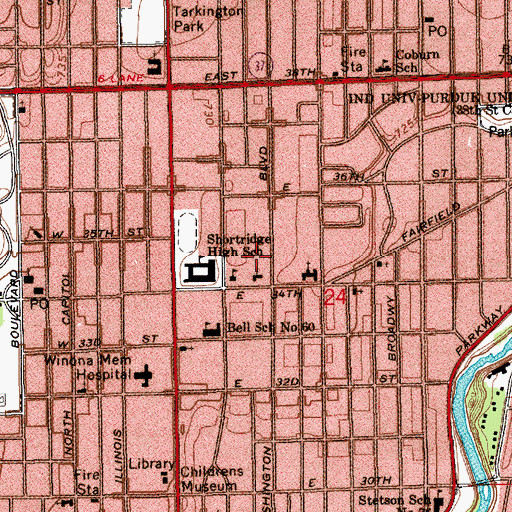 Topographic Map of Christian Tabernacle, IN