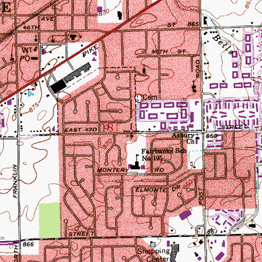 Topographic Map of Missionary Free Christian Church, IN