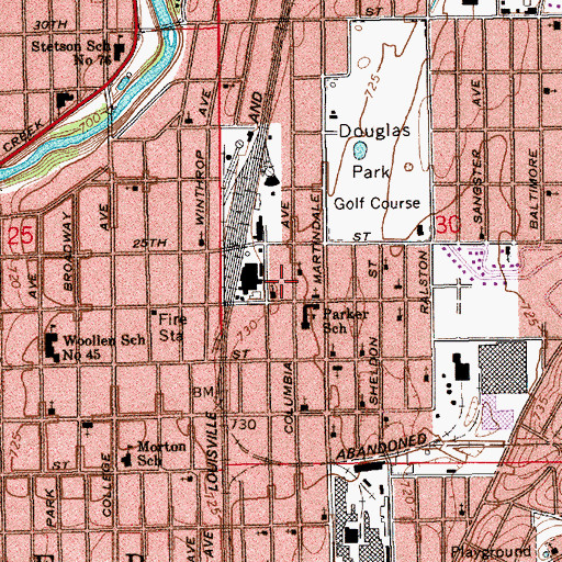 Topographic Map of All Friends Missionary Baptist Church, IN