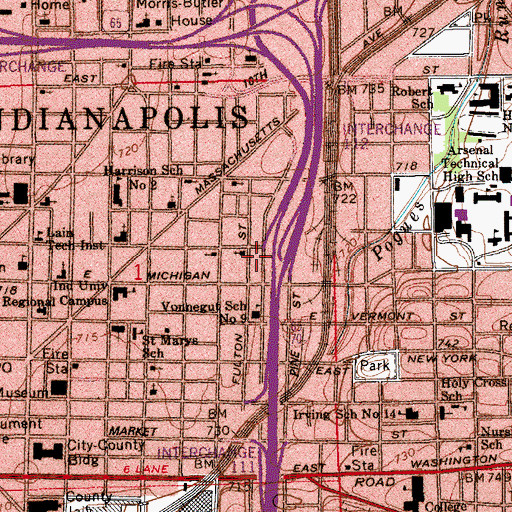 Topographic Map of Corinthian Baptist Church, IN