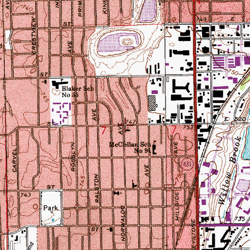 Topographic Map of North Baptist Church, IN