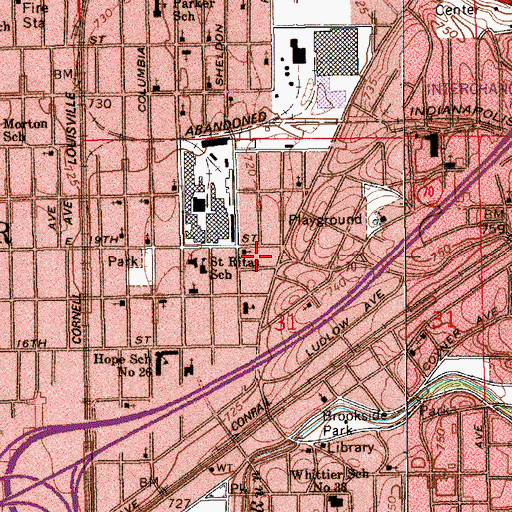 Topographic Map of Triumph Holiness Church, IN