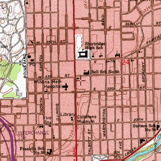 Topographic Map of Trinity Episcopal Church, IN