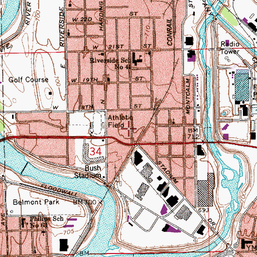 Topographic Map of Mount Olive Baptist Church, IN