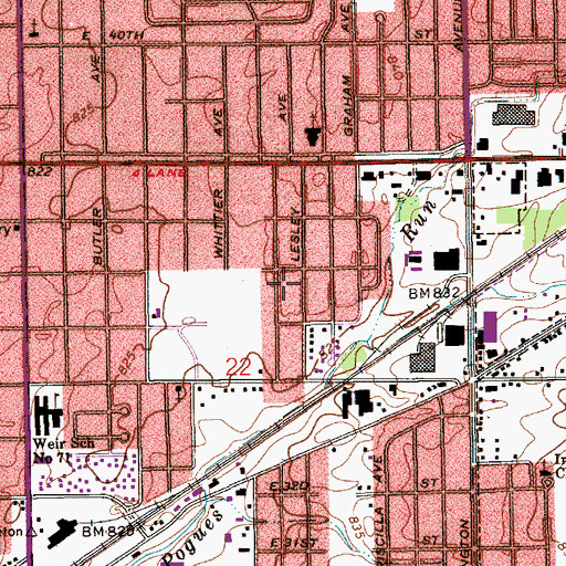 Topographic Map of Mount Carmel Baptist Church, IN
