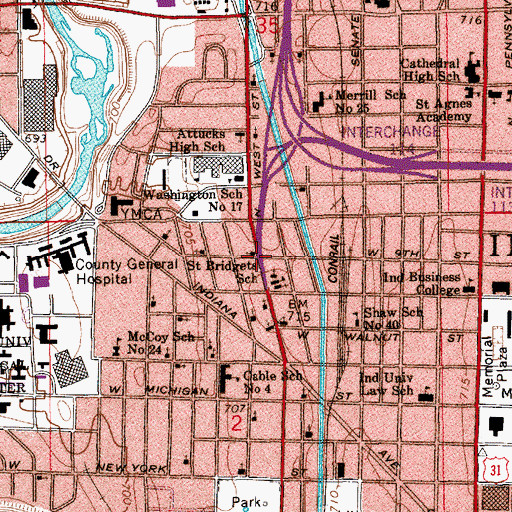 Topographic Map of Greater Gethsemane Baptist Church, IN