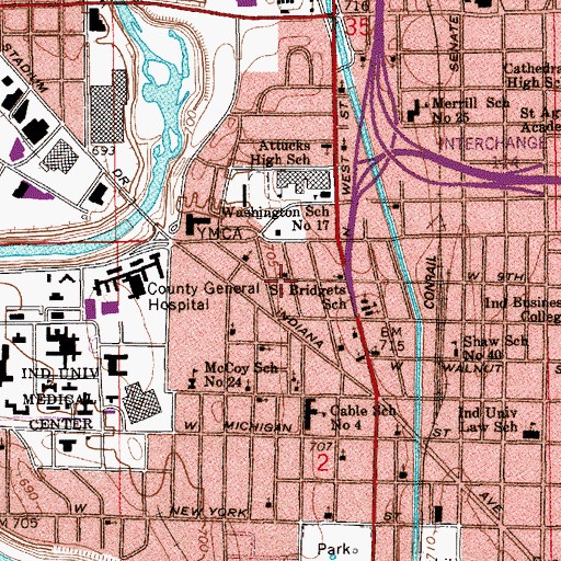 Topographic Map of Greater Tried Stone Baptist Church, IN