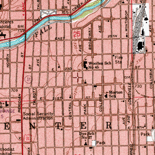 Topographic Map of Greater Morning Star Baptist Church, IN