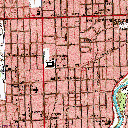 Topographic Map of Orange Grove Independent Baptist Church, IN