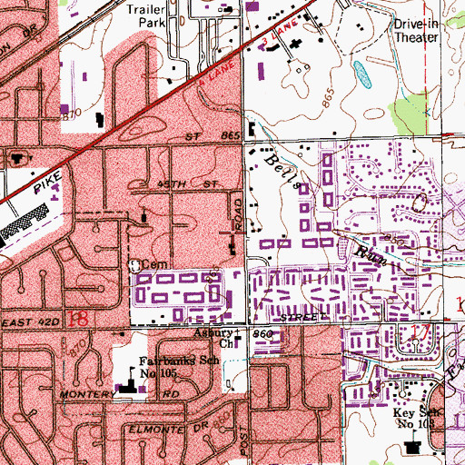 Topographic Map of Lawrence Independent Baptist Church, IN