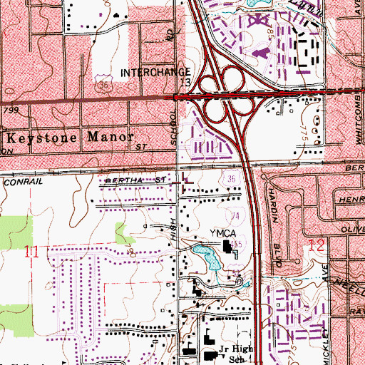 Topographic Map of Bethel Faith Pentecostal Temple, IN